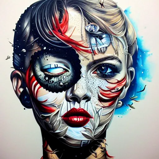 Prompt: horrors in ocean with intricate details by Sandra Chevrier