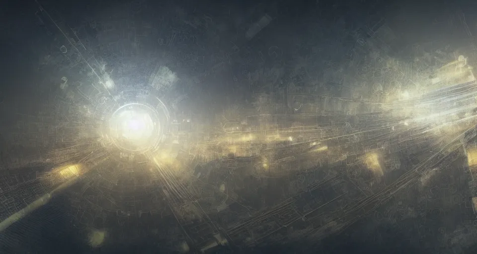 Image similar to Mech robot industrial complex. By Joseph Mallord William Turner, fractal flame, highly detailded