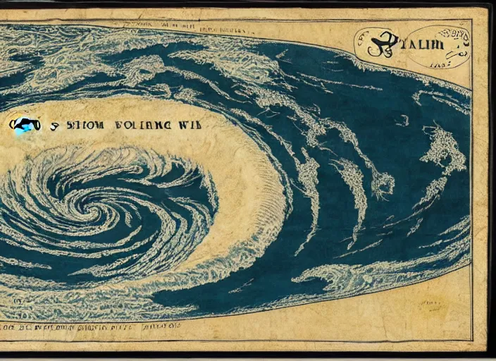 Image similar to old world ocean map depicting storms and whirlpools in the form of the aeolus. anemoi. blustering blast by charles simic