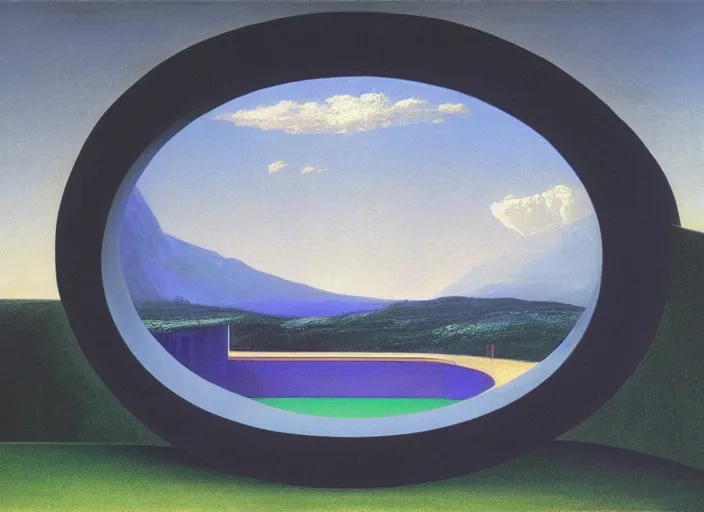 Image similar to painting of a james turrell artwork by thomas cole