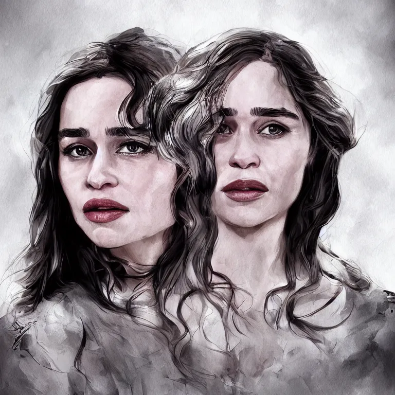 Prompt: Emilia Clarke, beautiful digital art