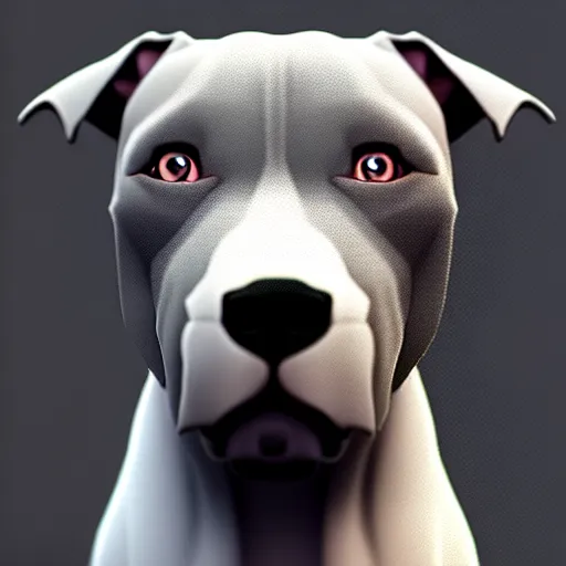 Prompt: photo of a skinny dark gray coat pit bull with a white paws and a white nose! highly detailed, animated digital matte painting, beautiful eyes!, pretty face!!, trending on artstation symmetry, concept art, sharp focus, illustration, art by! ilya kuvshinov!!, octane render