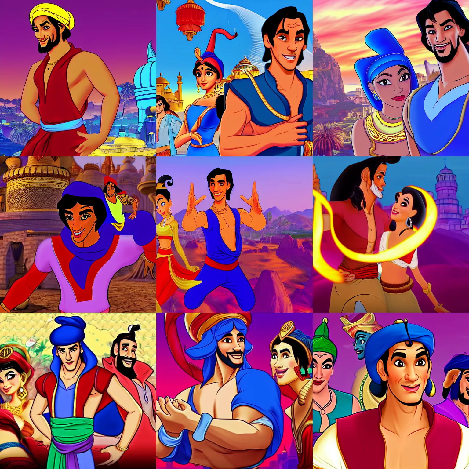 Prompt: aladdin gta v loading screen art,