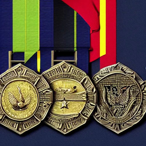 Prompt: military medal, photorealistic, hyperrealistic, detailed, intricate, contains letters T! W! Z!