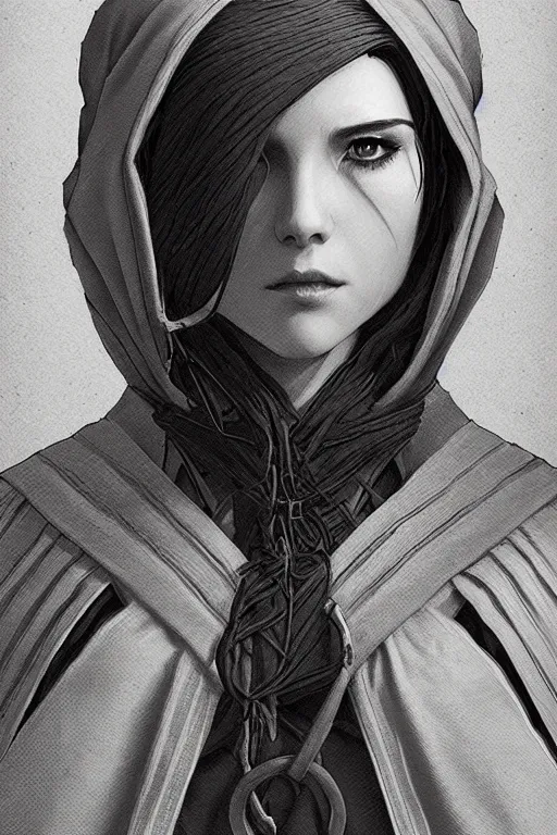 Image similar to female jedi master, wearing the traditional jedi robe, beautiful and uniquely odd looking, detailed symmetrical close up portrait, intricate complexity, in the style of artgerm and ilya kuvshinov, magic the gathering, star wars art