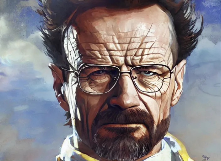 Image similar to a highly detailed beautiful portrait of walter white as wolverine, by gregory manchess, james gurney, james jean