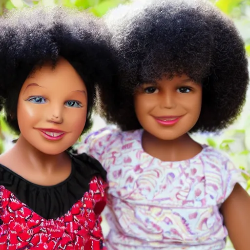 Prompt: a african, american girl with round afro