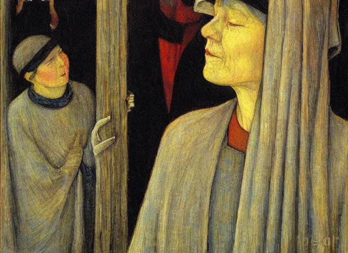 Prompt: the head of all the streets, surreal religious painting by minerva teichert