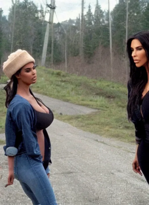 Image similar to film still of kim kardashian as smokey in Friday, damn scene