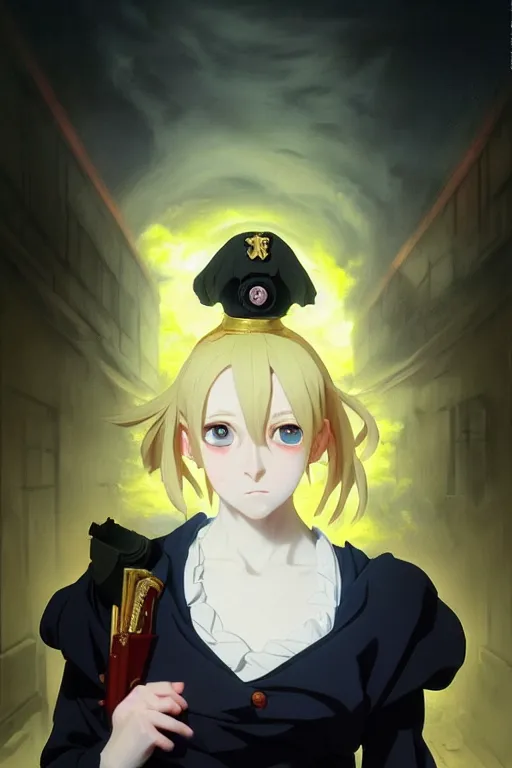 Prompt: baroque oil painting, anime key visual full body portrait character concept art, maid nazi ss commander, kuudere kawaii noble blond hair blue eyes, dictator fascist nationalist, brutalist grimdark fantasy, trending pixiv fanbox, rule of thirds golden ratio, makoto shinkai genshin impact studio ghibli jamie wyeth greg rutkowski chiho aoshima