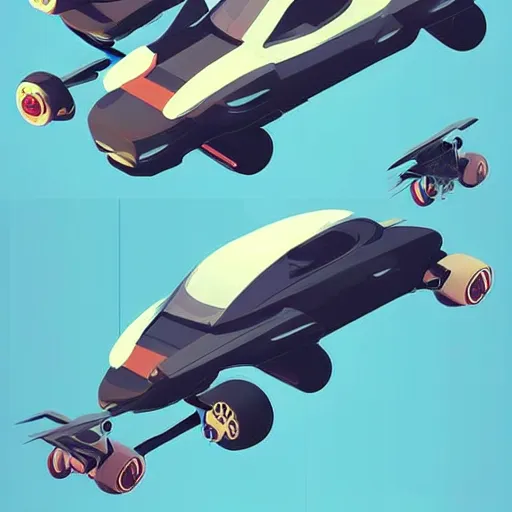 Prompt: isometric flying car concept art by petros afshar and christopher balaskas and marius borgeaud and kiliain eng, well proportioned, highly detailed