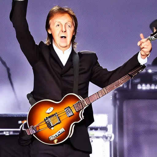 Prompt: Paul McCartney playing fortnite