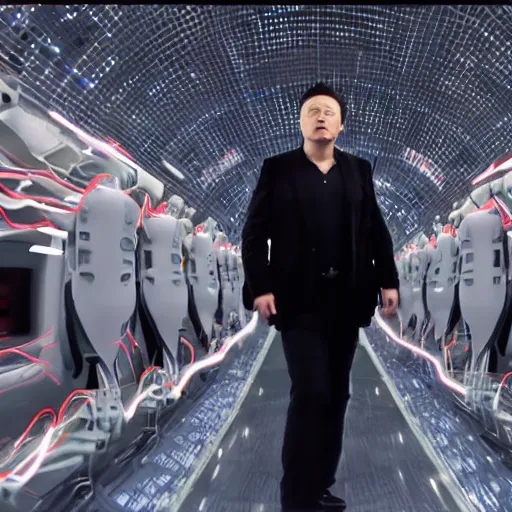 Prompt: chinese elon musk in a movie matrix 8 k