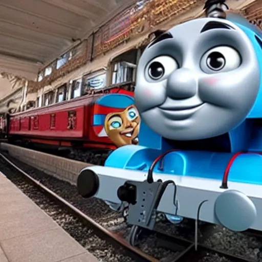 Image similar to thomas the tank engine in the trolley dillema