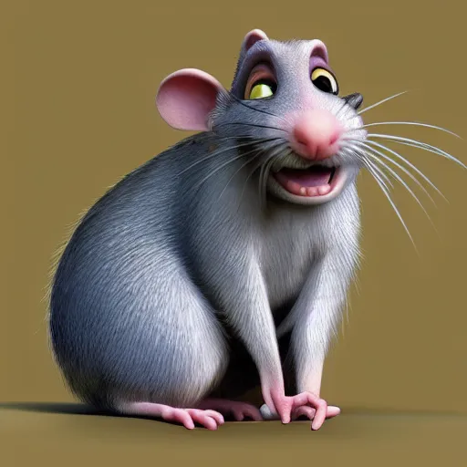 Image similar to remi from the movie ratatouille as photorealistic rat