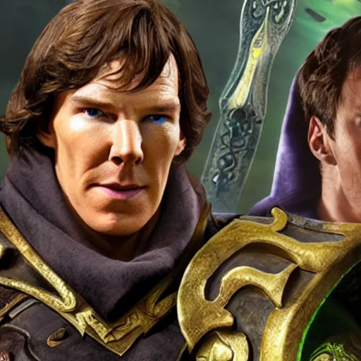 Prompt: benedict cumberbatch in world of warcraft