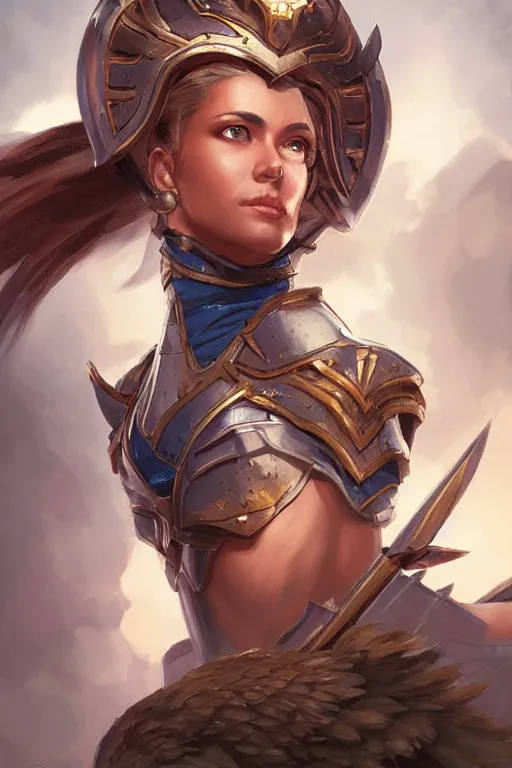 Image similar to amazon valkyrie athena, d & d, fantasy, portrait, highly detailed, headshot, digital painting, trending on artstation, concept art, sharp focus, illustration, art by artgerm and greg rutkowski and magali villeneuve