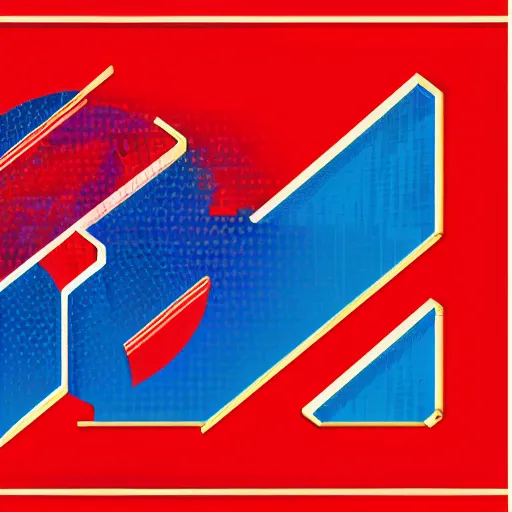 Prompt: inspired by design company, vintage and cyberpunk logo, retro artwork, red and blue, design cyberpunk and elegant logo for art company