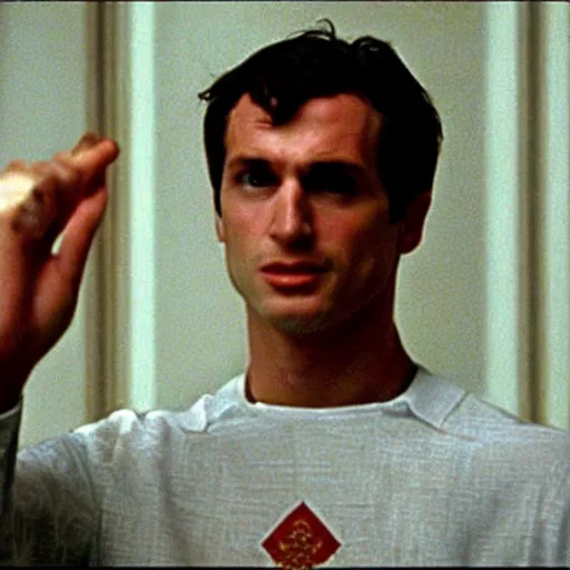 Prompt: François the first, king of France, in American Psycho (1999)