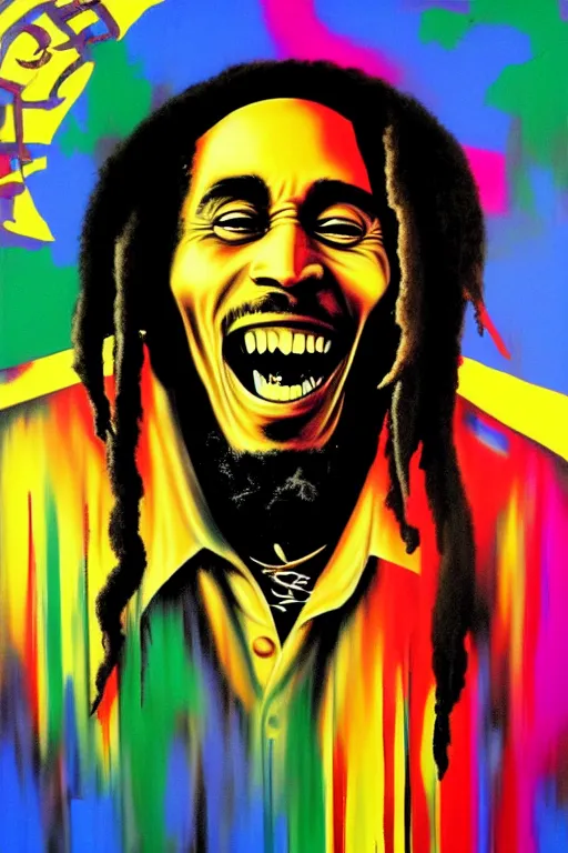 Prompt: bob marley laugh with tupac!!! pop art, pixel, bioshock, gta chinatown, artgerm, richard hamilton, mimmo rottela, julian opie, aya takano, avoid duplicate!!!, avoid redudance!!!