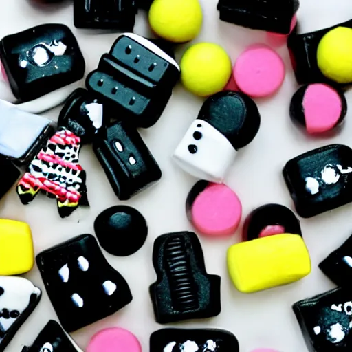 Prompt: liquorice james bond allsorts