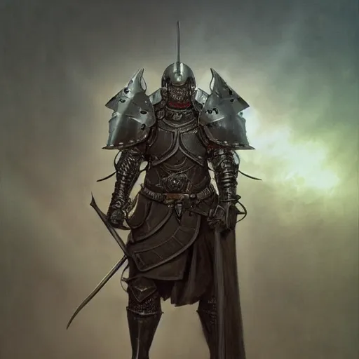 wearing armor from game : gothic 2 paladin armor, | Stable Diffusion