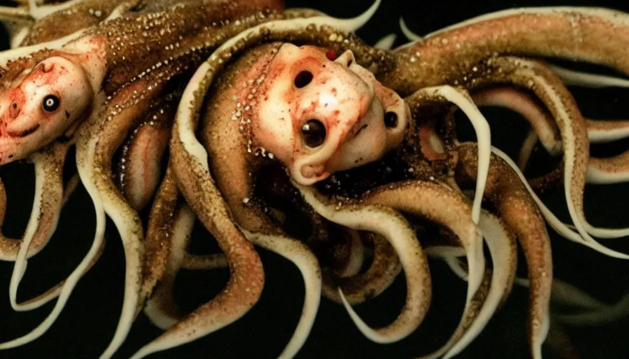 Prompt: big budget horror movie about squid