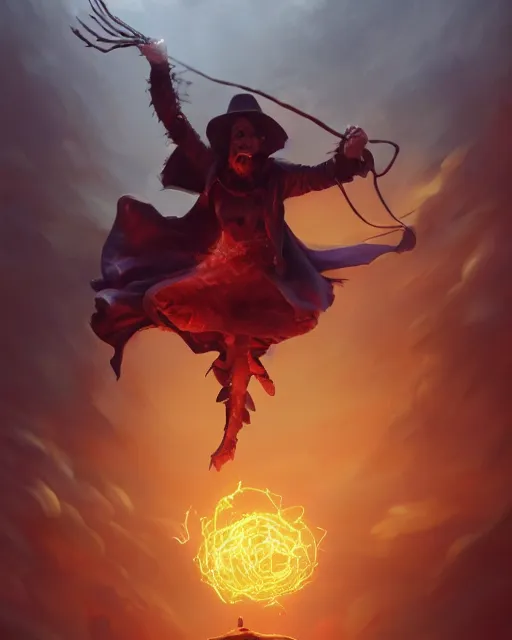 Image similar to oil painting of a Anthropomorphized pig witch casting an epic spell, sharp focus, heroic pose, fantasy style, octane render, volumetric lighting, cinematic lighting, 8k high definition, by greg rutkowski, highly detailed, trending on art Station, magic the gathering artwork, centered