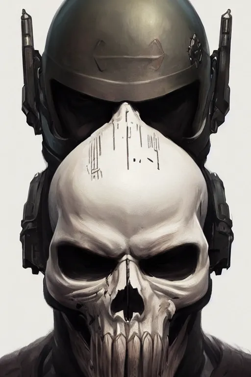 Image similar to Boris Johnson as Punisher, armor plate with skull image, realistic portrait, highly detailed, digital painting, artstation, concept art, smooth, sharp focus, illustration, cinematic lighting, art by artgerm and greg rutkowski and alphonse mucha