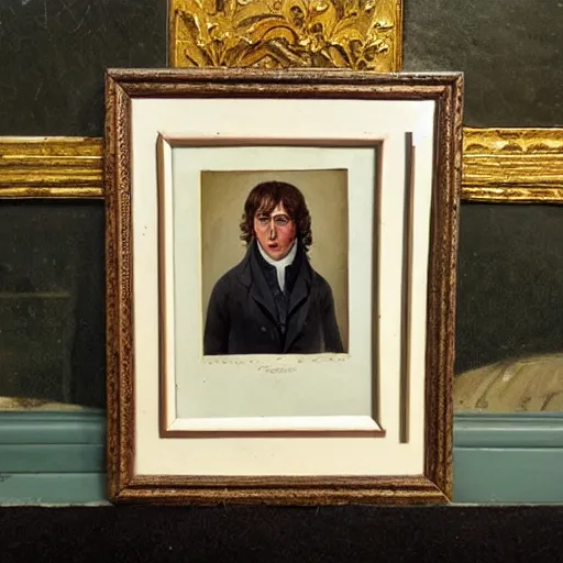 Prompt: regency era painting of a young john lennon