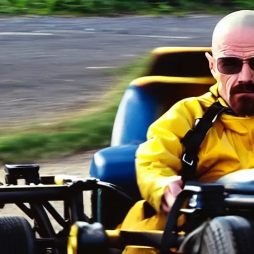 Prompt: Walter White go-karting with jessie pinkman