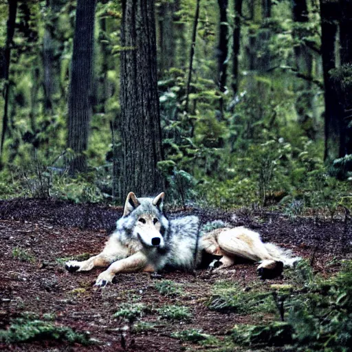 Prompt: wolf in the forest. photo from national geographic