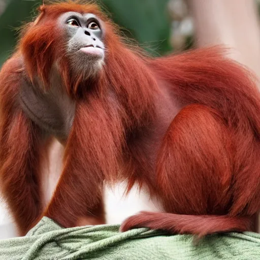 Image similar to mix between cat and orangutan