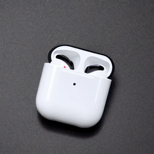 Image similar to black airpods pro case with marshmallow design on the case, studio, product photo