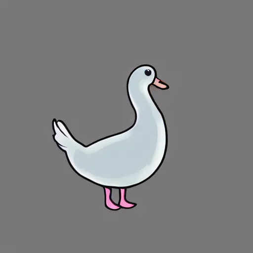 Prompt: cute goose, full body, digital paint, sticker