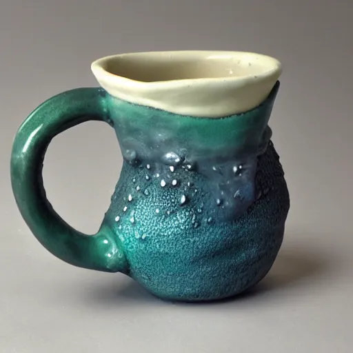 Image similar to a ceramic mug sculpted to be a mermaid