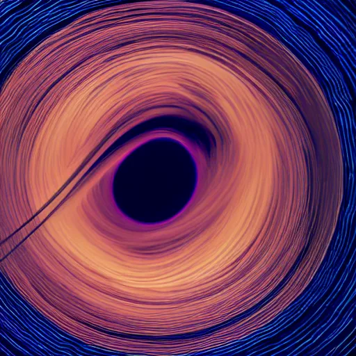 Image similar to photography of a black hole along spaghetti noodles on a dinner plate, spaghetti noodles disc, gravitational lens, 8 k resolution