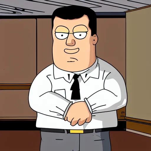 Prompt: patrick batemen from american psycho in a family guy art style