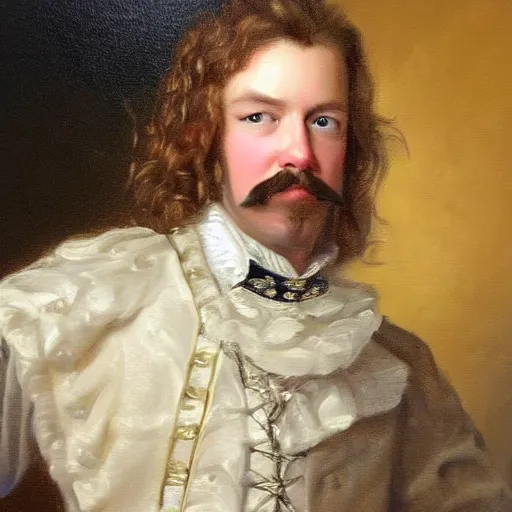 Image similar to oil painting portrait of james hetfield dressed as a french aristocrat, 8 k, very detailed, very intricate,