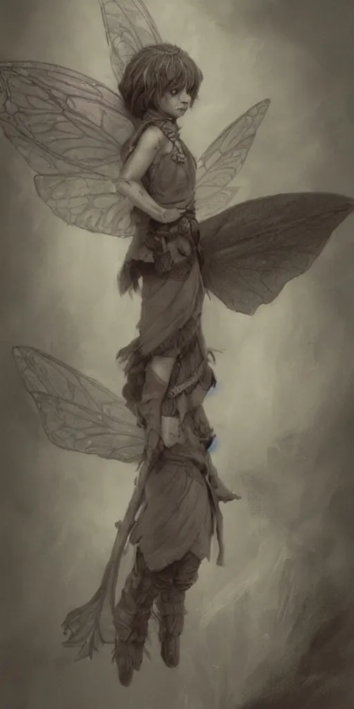 Image similar to Concept art of a little fairy by Even Amundsen, pencil