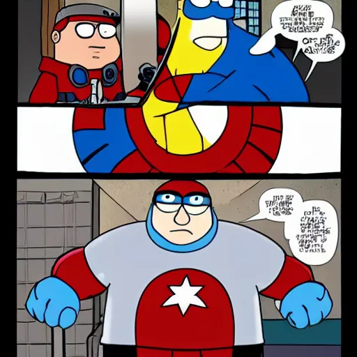 Prompt: peter griffin as captain america - H 768