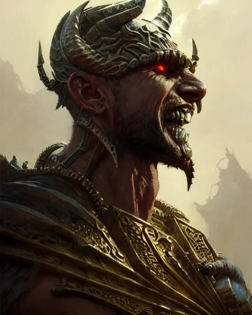 Image similar to terrifying and fierce god seth, fantasy character portrait, ultra realistic, concept art, intricate details, highly detailed by greg rutkowski, gaston bussiere, craig mullins, simon bisley