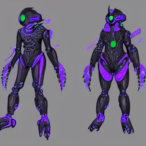 Image similar to character design sheets for an ancient manta ray biomech suit, art by tim shafer from his work on psychonauts 2 by double fine, and inspired by splatoon by nintendo, blacklight, winged