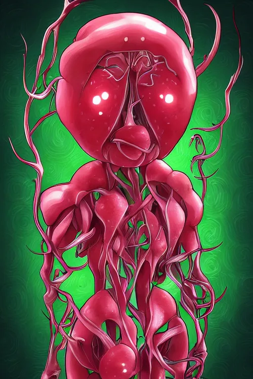 Image similar to radish humanoid, symmetrical, highly detailed, digital art, sharp focus, trending on art station, anime art style