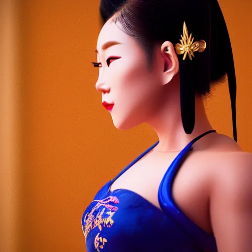 Prompt: film still of Chun-Li, sigma 85mm f/1.4, 4k, depth of field, high resolution, 4k, 8k, hd, full color