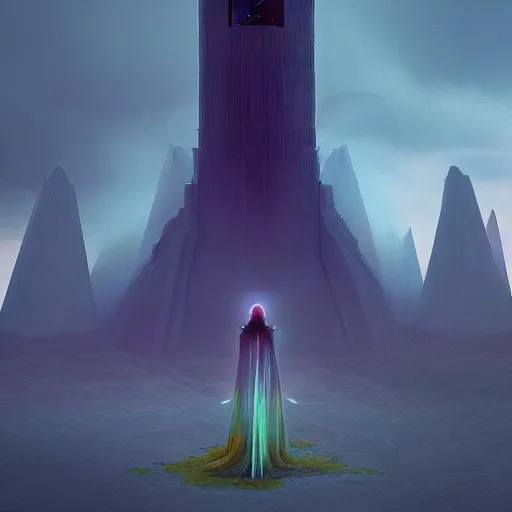 Image similar to dark witch in the tower, matte painting, detailed, elden ring, oil on canvas, by beeple