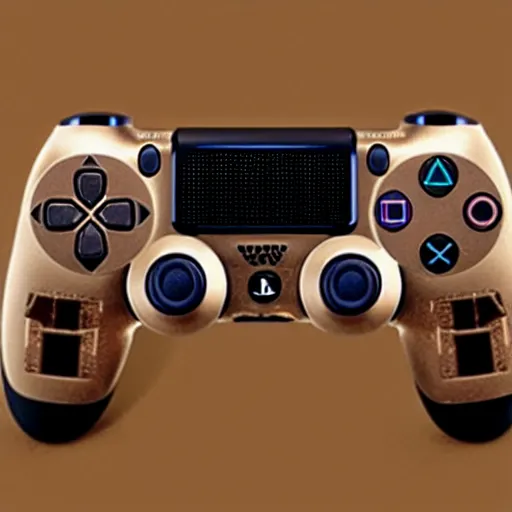 Prompt: a ps 4 controller made out of chocolate, realistic, hd,