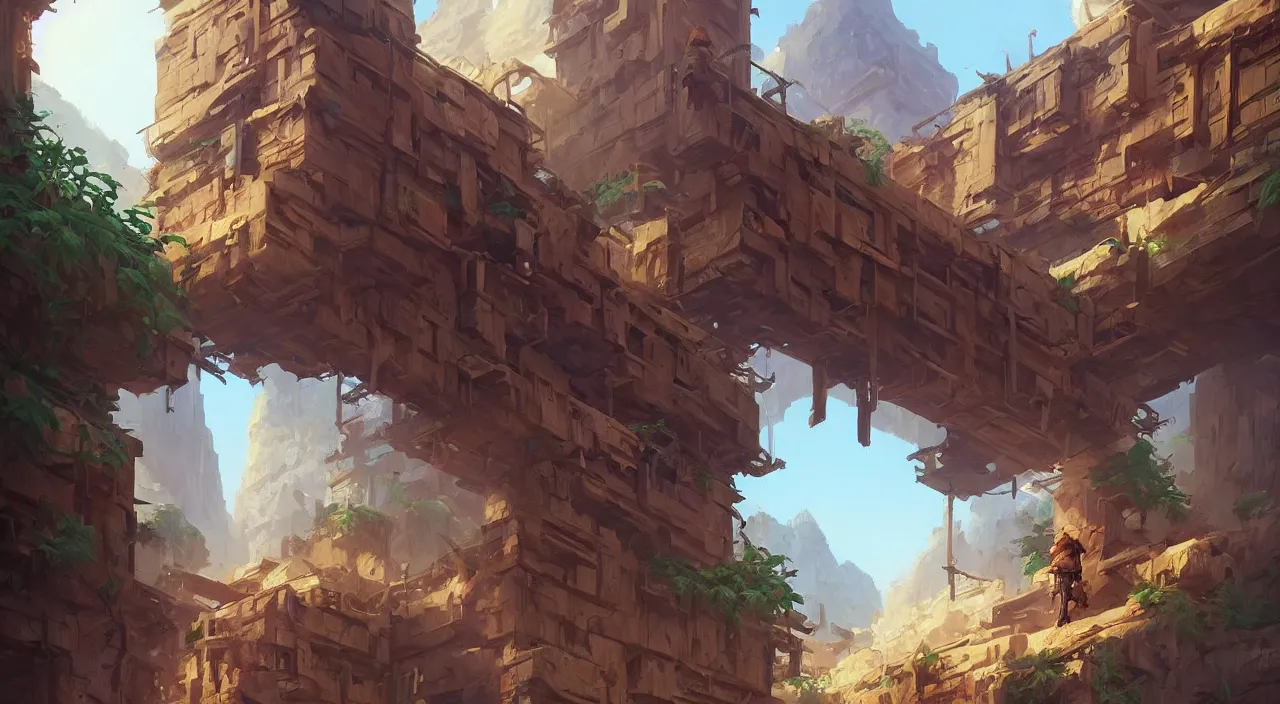 Image similar to wood wall fortress arabian marketplace fabric greeble block jungle dirt ground global illumination ray tracing hdr official fanart behance hd artstation by jesper ejsing, by rhads, makoto shinkai and lois van baarle, ilya kuvshinov, rossdraws
