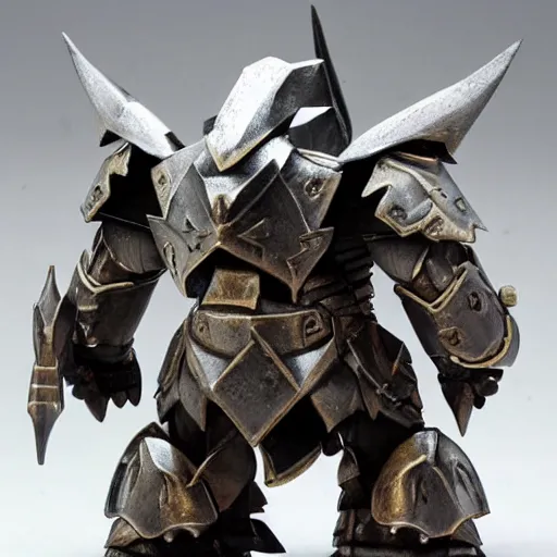 Prompt: warrior with metal rhino armour