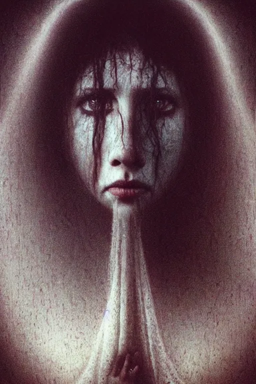 Prompt: perfectly - centered horror portrait - photograph of the curse of la llorona ; real life portrait by beksinski and jean delville, horror scary theme, unreal engine 5, photorealism, hd quality, 8 k resolution, cinema 4 d, hdr dramatic cinematic lighting